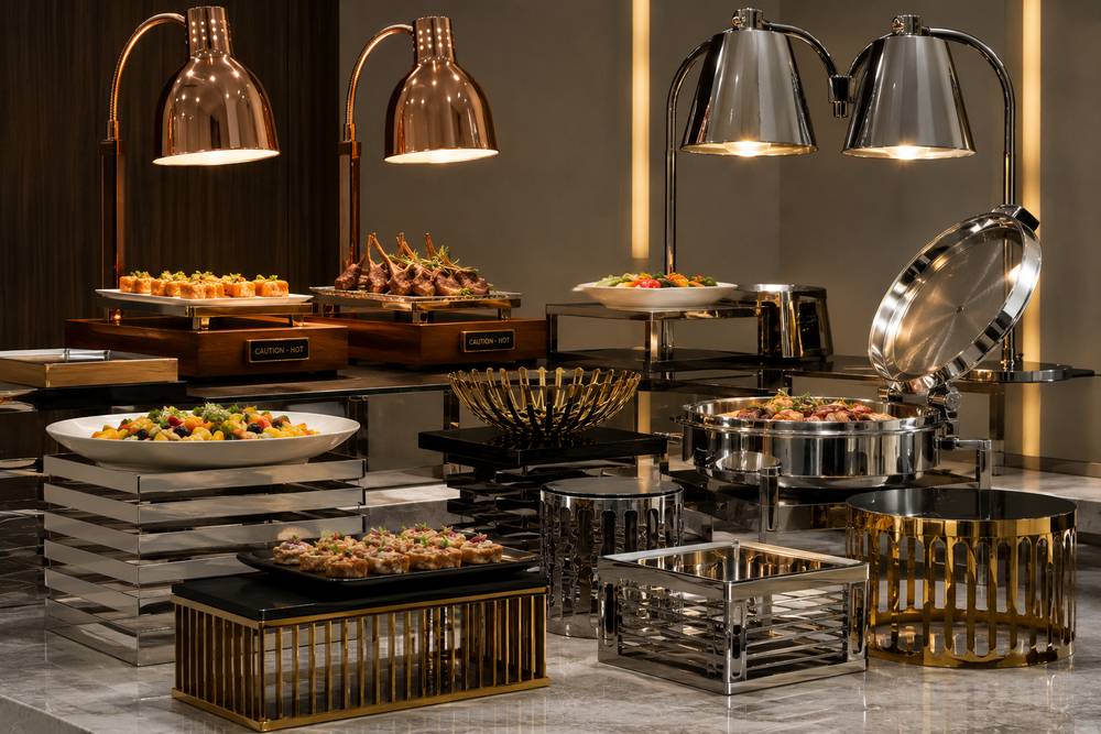 Biffet Risers and Heating Lamps